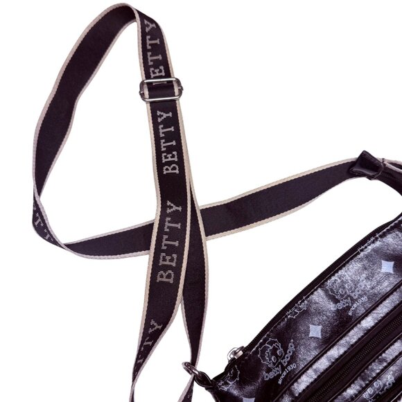 Betty Boop Vegan Leather Crossbody / Shoulder Bag – All‑Over Monogram Print - Picture 4 of 10